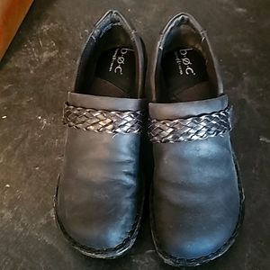 B.O.C. Born Concept Black Leather Oneya Clogs Size 9